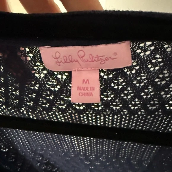 Lilly Pulitzer Navy Open-Front Cardigan - Picture 3 of 3